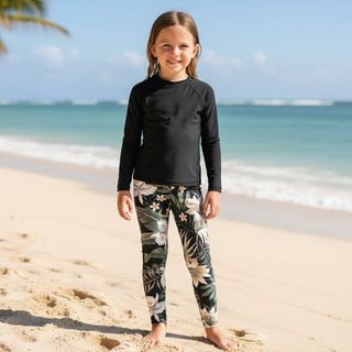Girls (2T-7) UPF 50 Swim Leggings - Hawaiian Lily