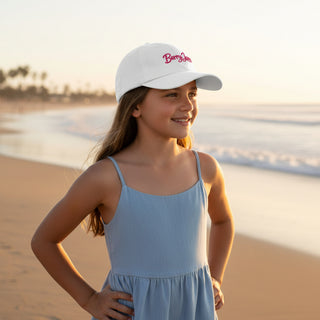 Kids Berry Jane Pink Script Baseball Cap, White Kids Baseball Hats Berry Jane™