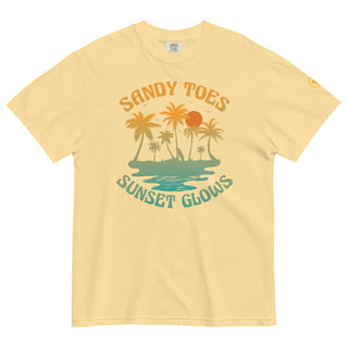 Vintage Style Beach T-Shirt, Sandy Toes Sunset Glows T-Shirts Berry Jane™