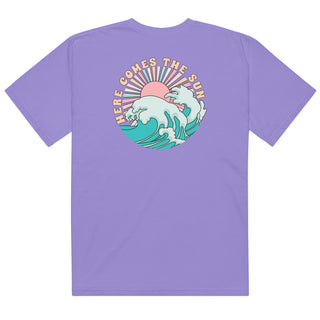 Here Comes the Sun 100% Cotton Garment-dyed Beach T-shirt T-Shirts Berry Jane™