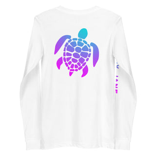 Women's Cotton Sea Turtle Bright Ombre Long Sleeve Tee, Fishing Long Sleeve T-Shirts Berry Jane™