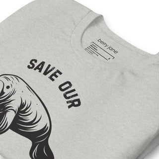 Save the Manatee T-Shirt, Cute Floaty Potato Manatee Conservation Tee Shirt Shirts & Tops Berry Jane™