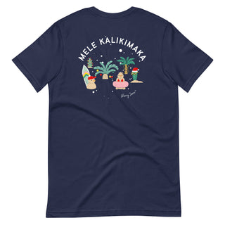 Mele Kalikimaka Hawaiian Christmas Holiday T-Shirt, Embroidery, Rear Graphic Shirts & Tops Berry Jane™