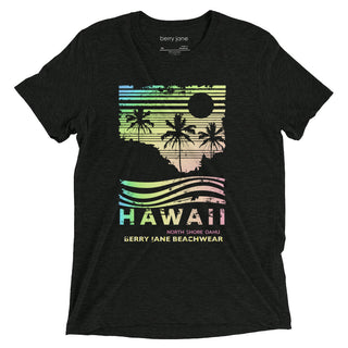 Pastel Rainbow Hawaii Graphic Tee, Black T-Shirts Berry Jane™