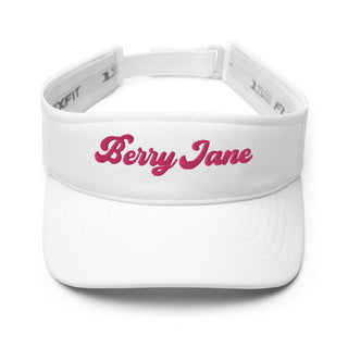 Women's Berry Jane White Pink Embroidered Sun Visor Hats Berry Jane™