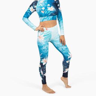 Women's UPF50+ Swim Leggings, Surf Swim Paddle Board, Ocean Floral Swim leggings Berry Jane™