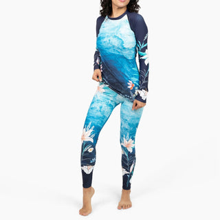 Women's UPF50+ Swim Leggings, Surf Swim Paddle Board, Ocean Floral Swim leggings Berry Jane™