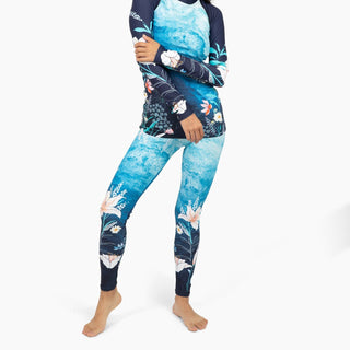 Women's UPF50+ Swim Leggings, Surf Swim Paddle Board, Ocean Floral Swim leggings Berry Jane™