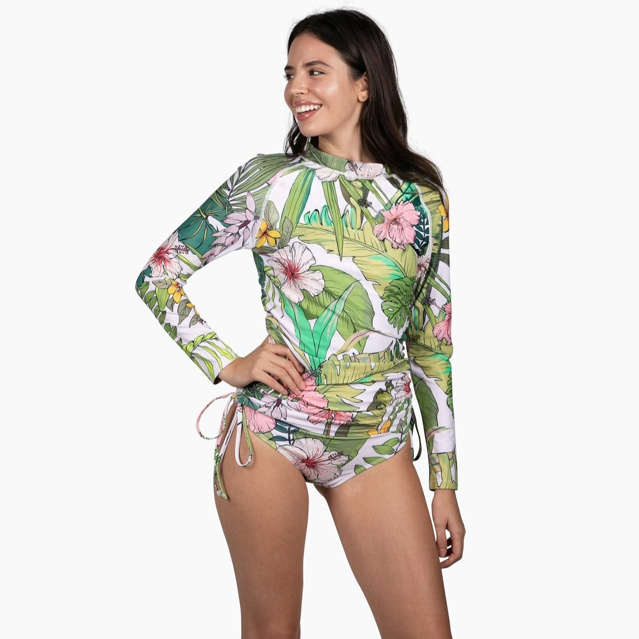 UPF50 Ditsy Floral RashGuard Swimsuit