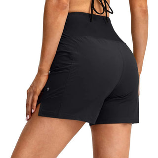Women's UPF High Waist Swim Shorts Built-in Lining, Black swim shorts Berry Jane™