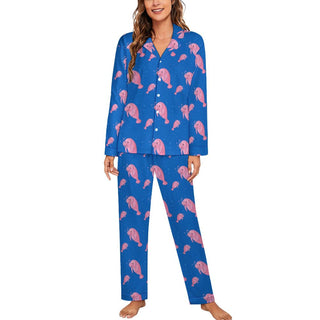 Women's Classic Pajama Set, Manatees Pajama Sets Berry Jane