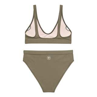 Women's High-Waist Recycled Fabric Bikini Set, Olive 2 Pc Swimsuit Set Berry Jane™