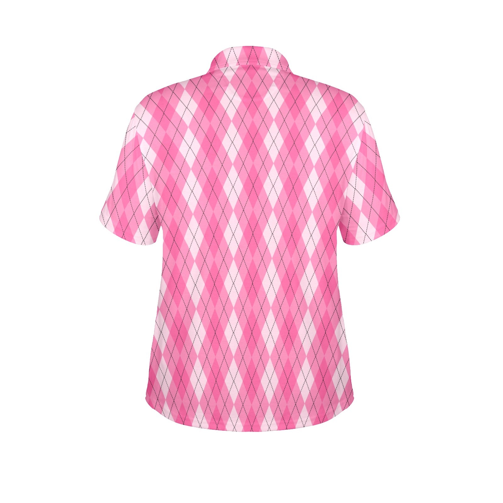 Women's Preppy Pink Argyle Golf Tennis Polo Shirt – Berry Jane™