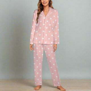 Women's Valentines Day PJs Blush Pink Hearts Pajama Set Pajama Sets Berry Jane