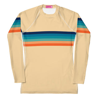 UPF 50+ Performance Swim Rash Guard for Active Watersports, Retro Stripe Rash Guards & Swim Shirts Berry Jane™