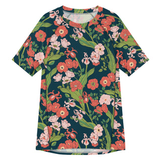 Women's short sleeve UPF50 Rash Guard - Seychelles Floral - Flatlay