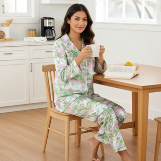 Women's Island Beach Style Silky Pajama Pants Set Women's Pajama Sets Berry Jane™