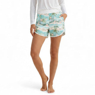 Women's 3" Lined Swim Beach Shorts, Hawaiian Island Novelty Swim Shorts Berry Jane™