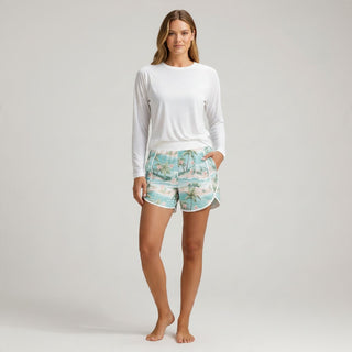 Women's 3" Lined Swim Beach Shorts, Hawaiian Island Novelty Swim Shorts Berry Jane™