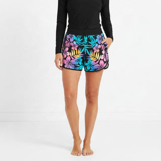 Women's 3" Quick Dry Lined Swim Shorts, Ombre Hawaii Hibiscus Swim Shorts Berry Jane™