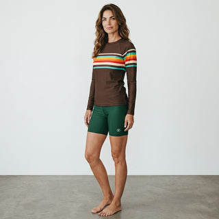 Women's 5" inseam High-Waist Swim Cover Shorts, Forest Green