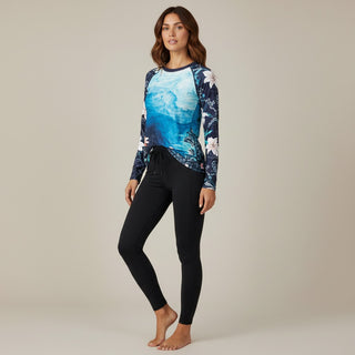 Women's UPF 50 Rash Guard Ocean Tropical Floral Rash Guards & Swim Shirts Berry Jane™