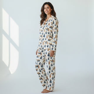 Women's Fall Nordic Bears Pajamas – Cabin Winter & Holiday Sleepwear - Couples Matching PJs Pajama Sets Berry Jane