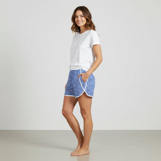 Women's Blue Beach Stripe Board Shorts - Lined, Pockets board shorts Berry Jane™