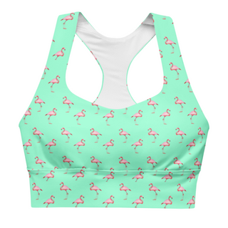 Women's Long Line Sports Bra, Flamingo Print, Sale Sports Bras Berry Jane™