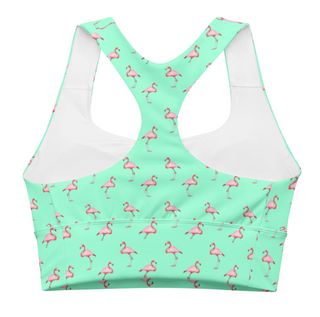 Women's Long Line Sports Bra, Flamingo Print, Sale Sports Bras Berry Jane™