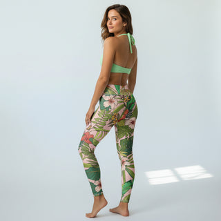 Women's UPF 50 Vintage Tropical Floral Swim Leggings Swim leggings Berry Jane™