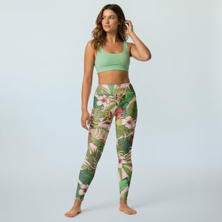 Women's UPF 50 Vintage Tropical Floral Swim Leggings