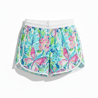 Women's Butterfly Floral Beach Swim Shorts, Zipper Pockets board shorts Berry Jane™