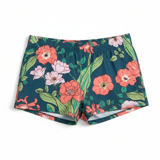 Juniors UPF Swim Boy Shorts - Seychelles Floral Swimwear Berry Jane™
