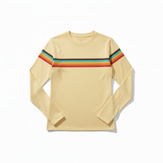 Women's Long Sleeve Sun Shirt UPF 50+ UV Protection, 70s Yellow Stripe Women's UPF Shirts Berry Jane