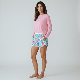 Women's Butterfly Floral Beach Swim Shorts, Zipper Pockets board shorts Berry Jane™