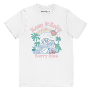 Keep it Salty Girls Tween Beach T-Shirt, 100% Cotton Kids T-Shirts Berry Jane™