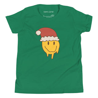 Kids Vintage Retro Christmas Happy Face Santa Hat T-Shirt Kids T-Shirts Berry Jane™