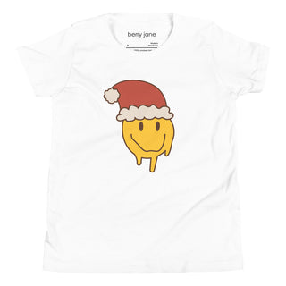 Kids Vintage Retro Christmas Happy Face Santa Hat T-Shirt Kids T-Shirts Berry Jane™