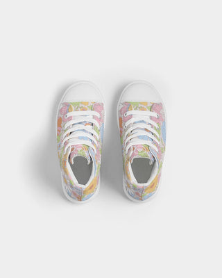 Retro 70s Pastel Daisy Florals Kids Hightop Canvas Shoe Kids Shoes Berry Jane™