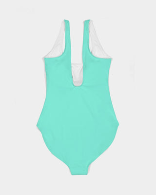 Lady Diana Inspired Aqua Blue Women's One-Piece Swimsuit one piece swimsuit Berry Jane™