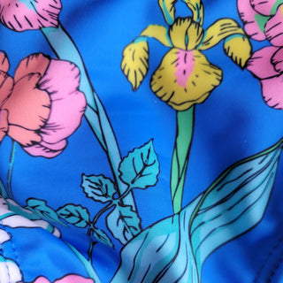 Girls 2-pc Tankini Bikini Bathing Suit, Electric Blue Floral Kids Swimwear Berry Jane™