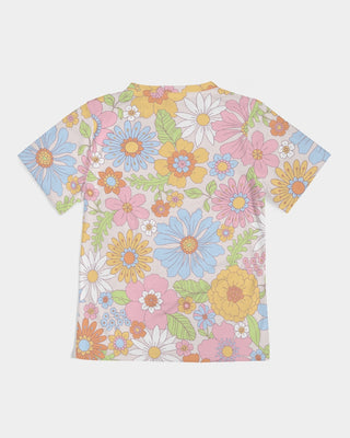 Girls Retro 70s Pastel Daisy Florals Kids T-Shirt Girls Activewear Tops Berry Jane™