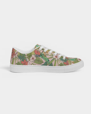 Women's Faux-Leather Sneaker - Vintage Tropical Floral Women's Shoes Berry Jane™