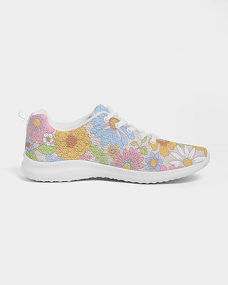 Retro 70s Pastel Daisy Florals Women's Athletic Flyknit Shoe Women's Shoes Berry Jane™