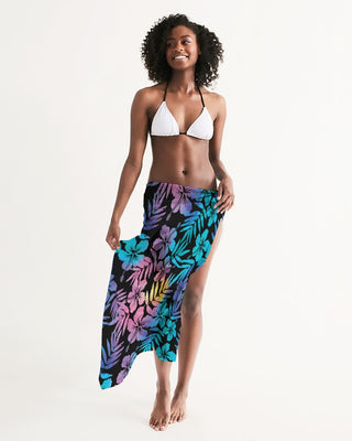 Ombre Hawaiian Hibiscus Floral Swimsuit Cover Up Sarong Swimsuit Cover up Berry Jane™