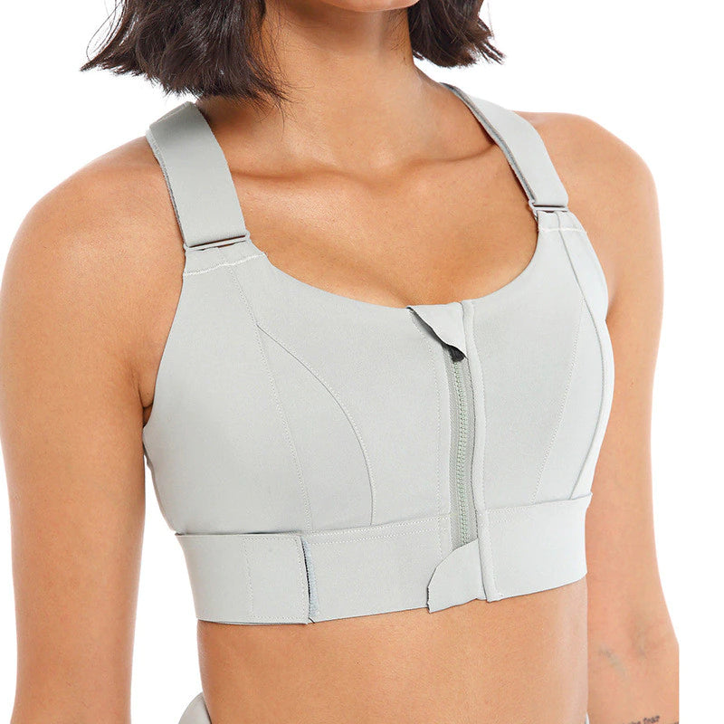 Zipper Front Sports Bras for Women High Impact Adjustable