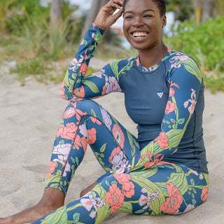 Women's UPF 50 Long Sleeve Rash Guard - Seychelles Floral Rash Guards & Swim Shirts Berry Jane™