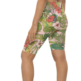UV UPF 50+ Women's Swim Jammers Long Swim Shorts Paddle board Shorts XS-XL - Vintage Tropical Floral swim shorts Berry Jane™