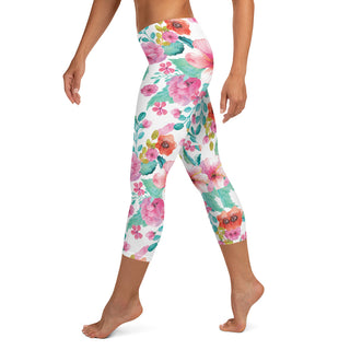 UPF 40+ Hawaiian Maui Floral Swim Capri Leggings Swim leggings Berry Jane™